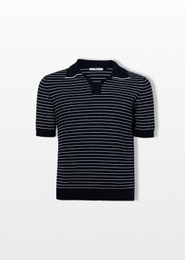 +39MASQ Ανδρικό Μπλε Striped Polo T-Shirt