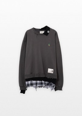 MAISON MIHARA YASUHIRO Ανδρικό Μαύρο Triple Layered Sweatshirt