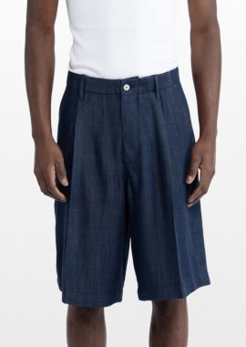 I'M BRIAN Ανδρικό Μπλε Denim Effect Bermuda Shorts
