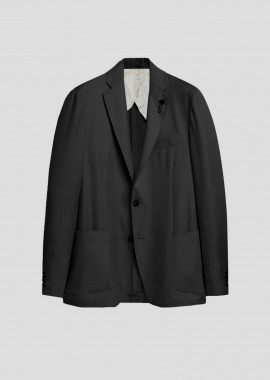 LARDINI - LARDINI Ανδρικό Μαύρο Man Jacket Special Line Drop 7 Reg