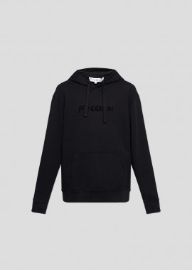 JWANDERSON Ανδρικό Μαύρο Logo Embroidery Hoodie