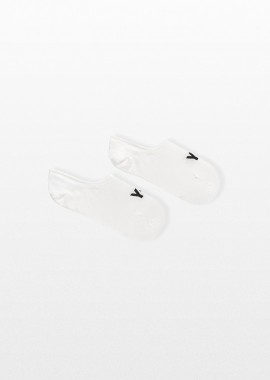 Y-3 - Y-3 Ανδρικό Λευκό No Show Socks