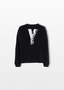 YOHJI YAMAMOTO Ανδρικό Μαύρο x Masses Long Sleeved Pullover