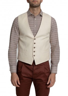 SARTORIA MONK Ανδρικό Μπεζ Ecru Waistcoat Jacket