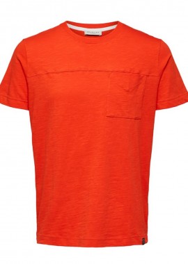 SELECTED HOMME - SELECTED HOMME Ανδρικό Κόκκινο Chest Pocket T-Shirt