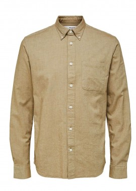 SELECTED HOMME Ανδρικό Μπεζ Patch-Pocket Shirt/Beige