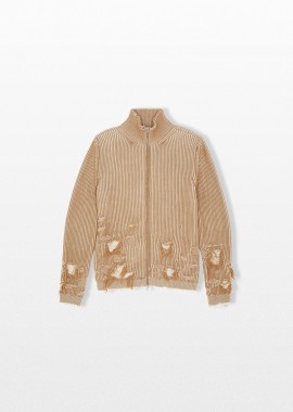 MAISON MARGIELA Ανδρικό Καφέ Ribbed Κnit Cardigan