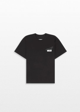 MM6 MAISON MARGIELA - MM6 MAISON MARGIELA Ανδρικό Μαύρο Trompe L'oeil T-Shirt