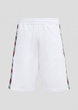 MISSONI - MISSONI Ανδρικό Λευκό Bermuda Shorts With Knitted Insert