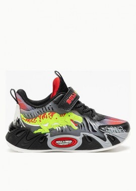 Παιδικά Παπούτσια BullBoys T-Rex Scarpa για Αγόρια Grey (Μεγέθη 26-33) ΜΑΥΡΟ