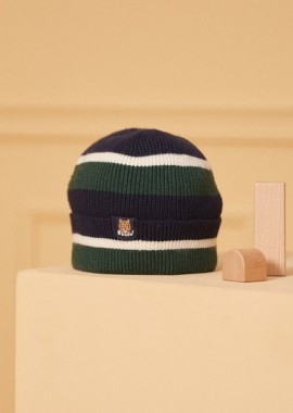 Παιδικό Σκουφί για Αγόρια Tricolor Ribbed ΜΠΛΕ