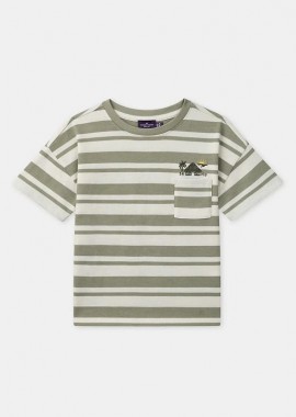 Παιδική Μπλούζα για Αγόρια Striped Chaki ΜΠΕΖ