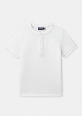 SERGENT MAJOR - Παιδική Μπλούζα για Αγόρια White Henley ΛΕΥΚΟ