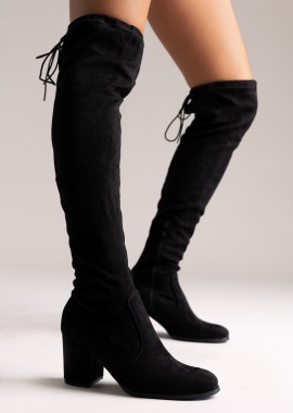 BOTEGGA 22 Over-the-Knee Suede Μπότες με Δέσιμο - 181-237 - Μαύρο Σουέτ