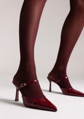 TFP - TFP Μυτερά Mules με λουρί - 735 - Burgundy Patent