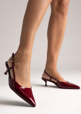 TFP Γόβες slingback μυτερές - 350 - Burgundy Patent