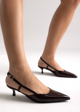 TFP - TFP Γόβες slingback μυτερές - 350 - Brown Patent