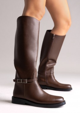 Stephan - Stephan Μπότες Ιππασίας με Πλαϊνή Αγκράφα - C-361 - Brown Matte