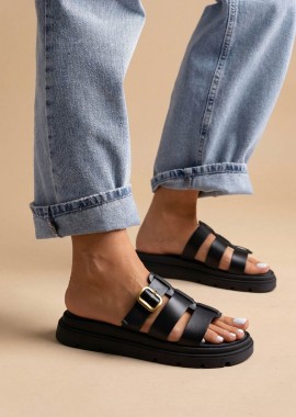 RAGAZZA Σανδάλια Flatform - 01028 - Μαύρο Ματ
