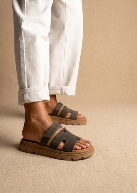 RAGAZZA - RAGAZZA Flatform σανδάλια - 01024 - Λαδί Σουέτ
