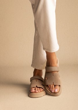 RAGAZZA - RAGAZZA Flatform Σανδάλια - 01024 - Beige Suede