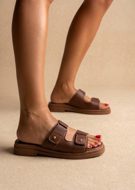 Mariella Fabiani - Mariella Fabiani Σανδάλια με velcro και τρουκς - 2636/17 - Brown Matte