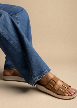 Gold Star Σανδάλια με αγκράφες - 6230-A23065 - Tan Suede