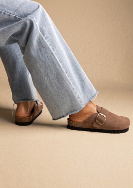 Plakton Clogs με πάτο Memory Foam - 186354 - Καφέ Σουέτ