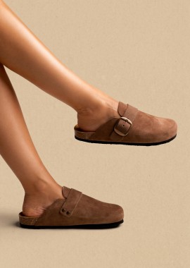 Plakton - Plakton Άνετα Clogs - 186354-15 - Καφέ Σουέτ