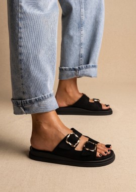 Estil - Estil Flatform Σανδάλια - 1824 & 26NK-1824 - Μαύρο Σουέτ