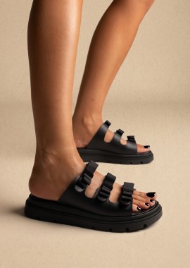 TFP - TFP Flatform σανδάλια με φιόγκο - 4511 - Μαύρο Ματ
