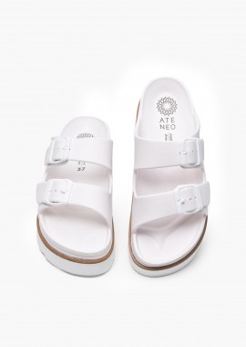 ATENEO - ATENEO Παντόφλες Flatform - 102 - Λευκό