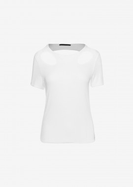 Cutcuutur - T-Shirt with Cut-Outs in White