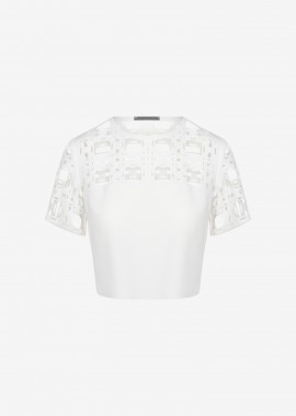 Cropped T-shirt in White