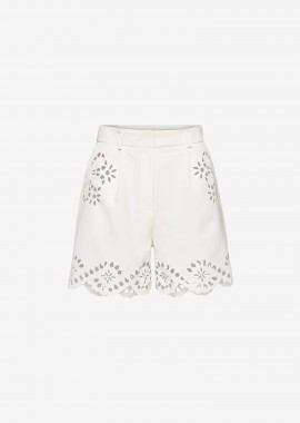 Pleated Shorts in White