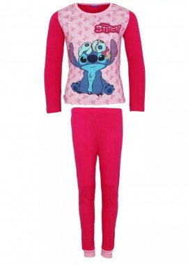 Παιδική Πιτζάμα Χειμωνιάτικη Βαμβακερή Disney Lilo and Stitch Φουξ