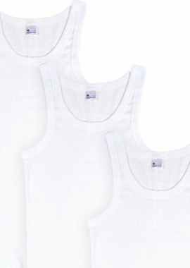 Υπερμέγεθος ανδρικά φανελάκια αμάνικα Giorgio Σετ 3 τεμαχίων Λευκό Λευκό