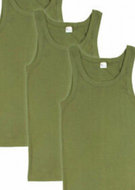 Ανδρικά Φανελάκια αμάνικα Giorgio Σετ 3 τεμαχίων - Λαδί Λαδί