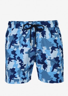 John Frank Ανδρικό Μαγιό Σορτς Camo Μπλε