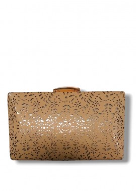 PerfectDress.gr - lazer cut clutch δερματίνη Sherry beige