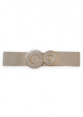 chic ελαστική ζώνη Pearls μπεζ