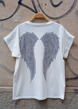 casual t-shirt Angel λευκό