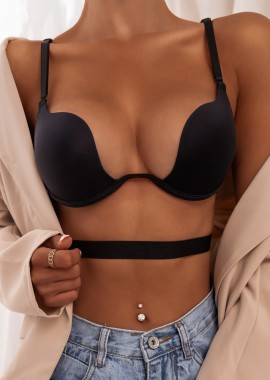 BLACK CLEAVAGE BRA