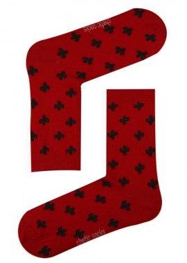 chetic socks - Κάλτσες με κάκτο κόκκινο unisex