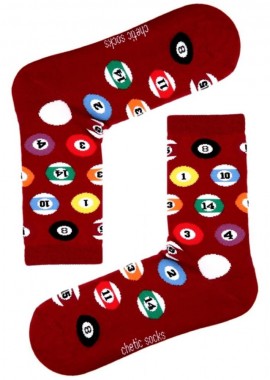 chetic socks - Κάλτσες με σχέδιο μπάλες μπιλιάρδου σε μπορντό unisex