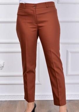 Γυναικείο παντελόνι Bigsize κεραμιδί