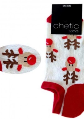 chetic socks - Σοσόνια Cristmas Deer λευκό unisex