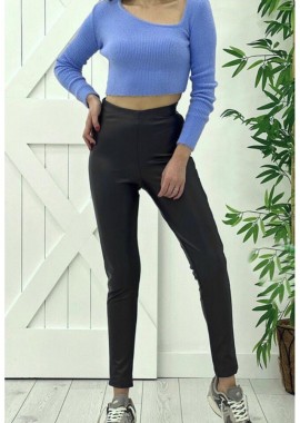 Γυναικεία παντελόνι δερματίνη με φερμουάρ