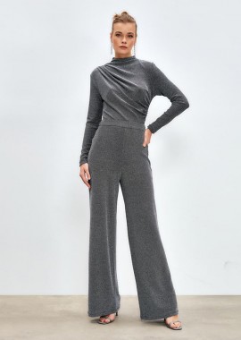 Aruna γυναικεία παντελόνα λούρεξ γκρι