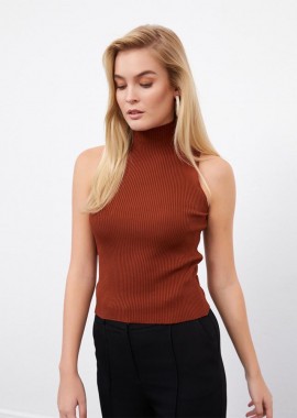 Reele γυναικεία μπλούζα ριμπ αμάνικη (ΚΑΦΕ)